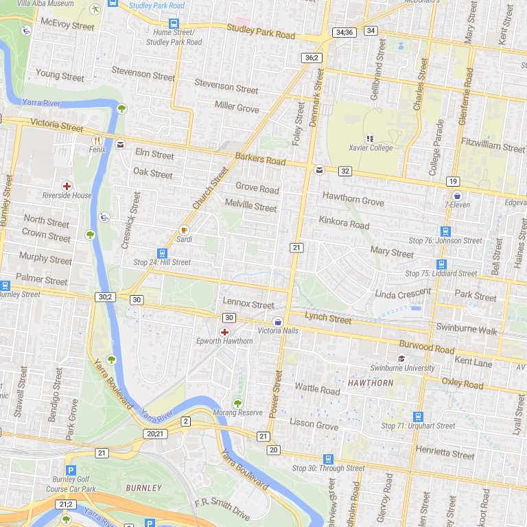 Map showing the Kay & Burton Boroondara office location